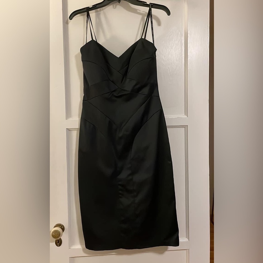 Sexy black "satin" cocktail dress